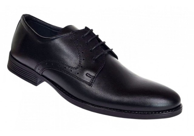Pantofi barbati casual, negri, din piele naturala - 101TGNBOX